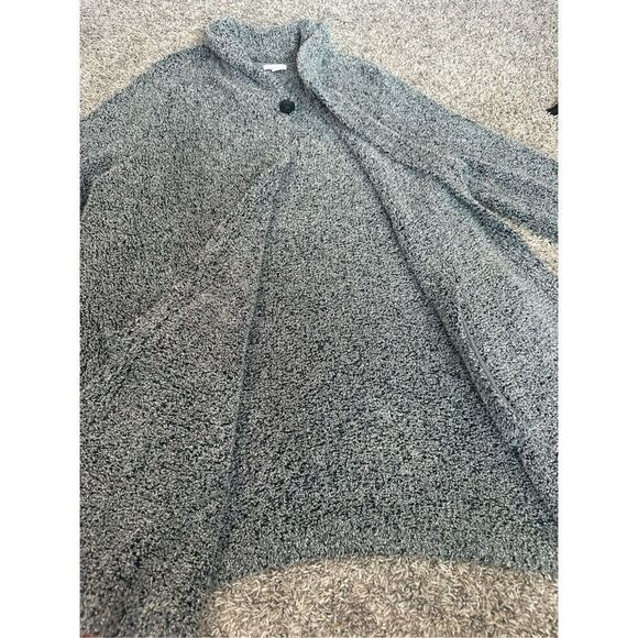J. Jill Purejill Long Shawl Collar Gray Marled Knit Duster Cardigan Sweater XLP - Picture 11 of 13